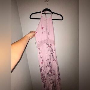 NWT Adam Levine Collection Pink Floral Halter Dress with built in shorts